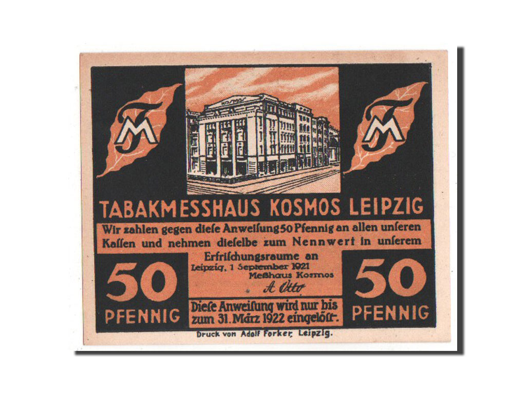 Germany, Leipzig Stadt, 50 Pfennig, 1921, UNC(65-70), Mehl #785.1