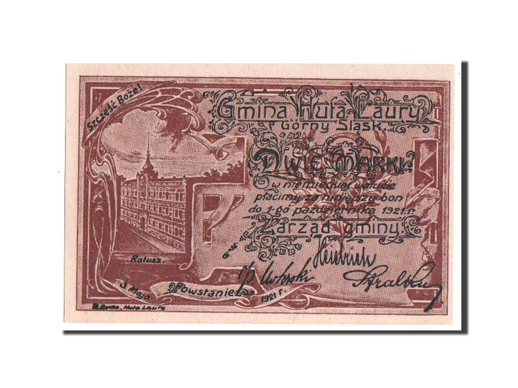 Germany, Oberschlesien, 2 Mark, 1921, UNC(63), Mehl #776.1b