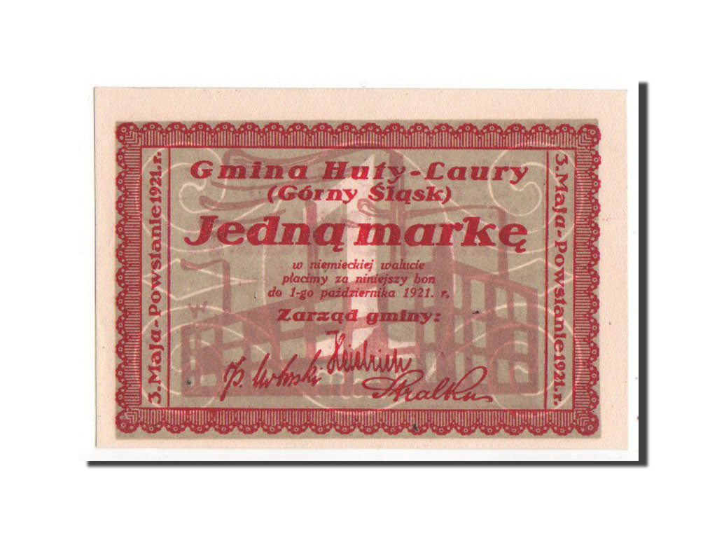 Germany, Oberschlesien, 1 Mark, 1921, UNC(63), Mehl #776.1a