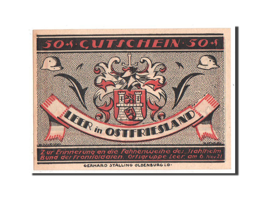 Banknote, Germany, Leer, 50 Pfennig, 1921, UNC(63), Mehl:781.1