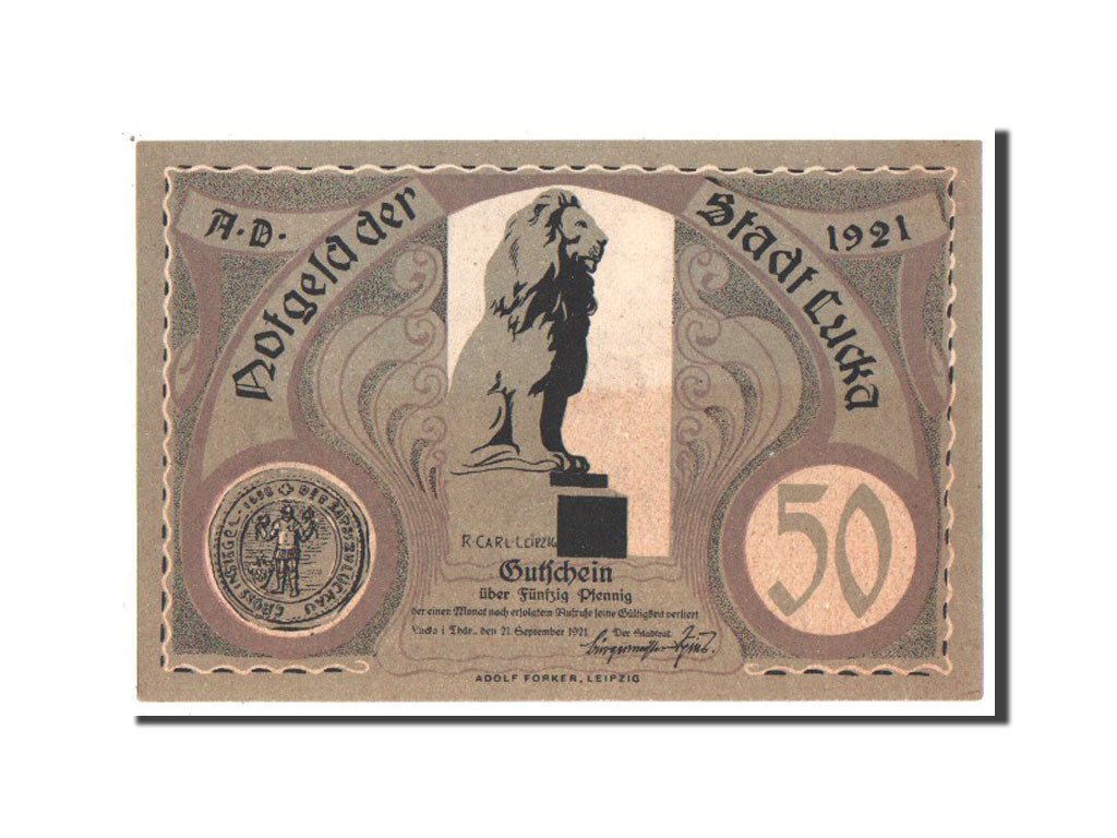 Notgeld, Sachsen-Altenburg, Lucka, 50 Pfennig 1921, Mehl 816.1