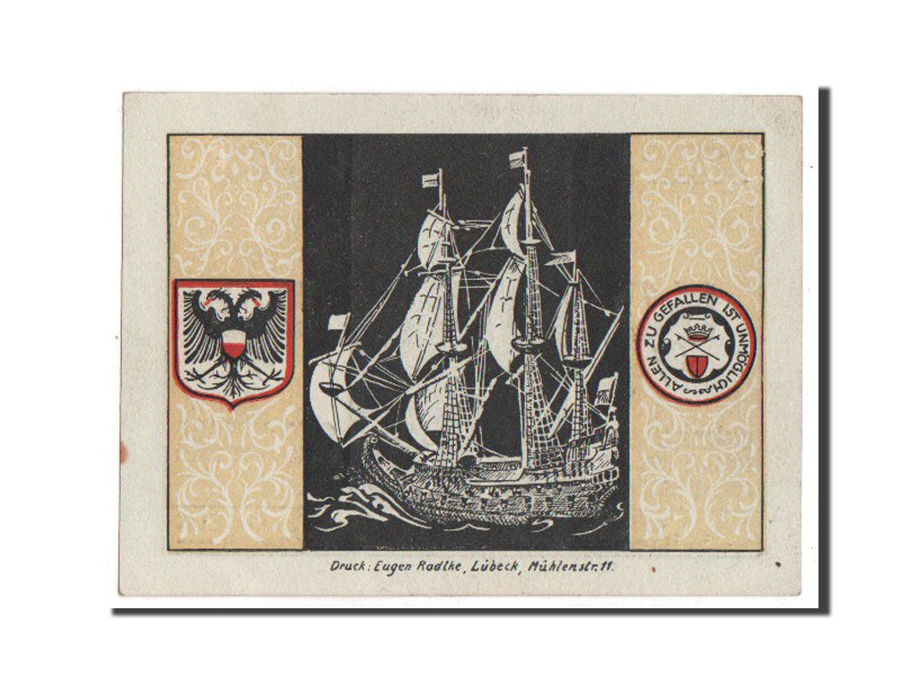 Banknote, Germany, Lübeck, 50 Pfennig, 1921, UNC(63), Mehl:824.1b