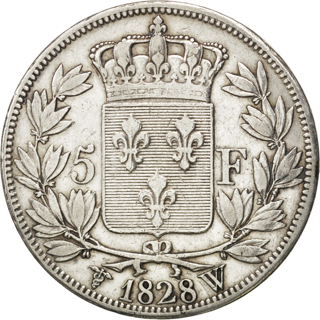 Charles X, 5 Francs, 1828 W, Lille, Gadoury 644