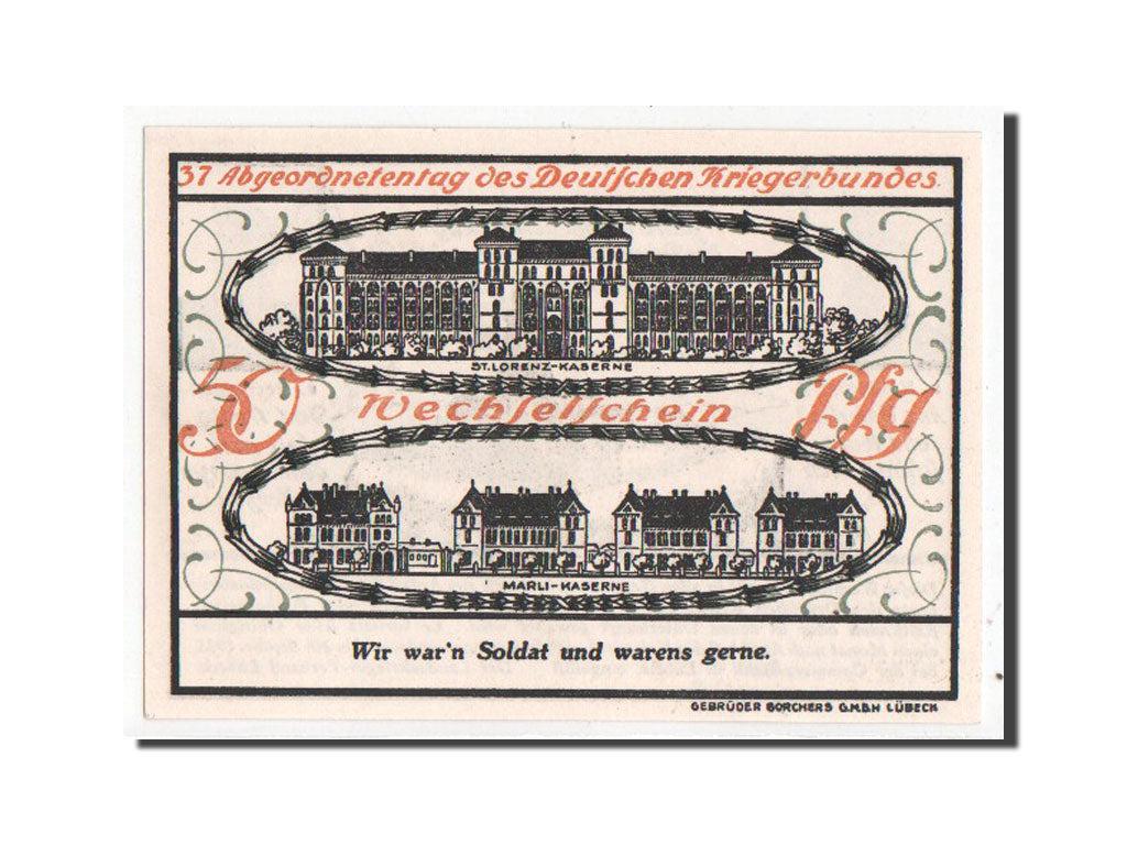 Banknote, Germany, Lübeck, 50 Pfennig, 1921, UNC(63), Mehl:825.1