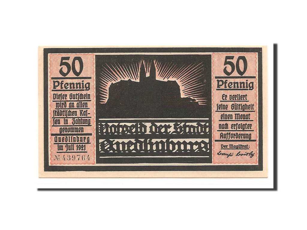Banknote, Germany, Quedlinburg Stadt, 50 Pfennig, 1921, UNC(65-70), Mehl:1087.4