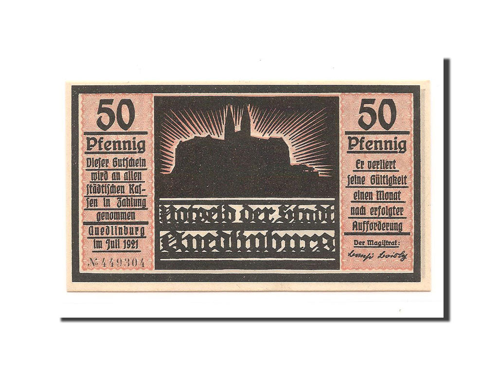 Banknote, Germany, Quedlinburg Stadt, 50 Pfennig, 1921, UNC(65-70), Mehl:1087.4