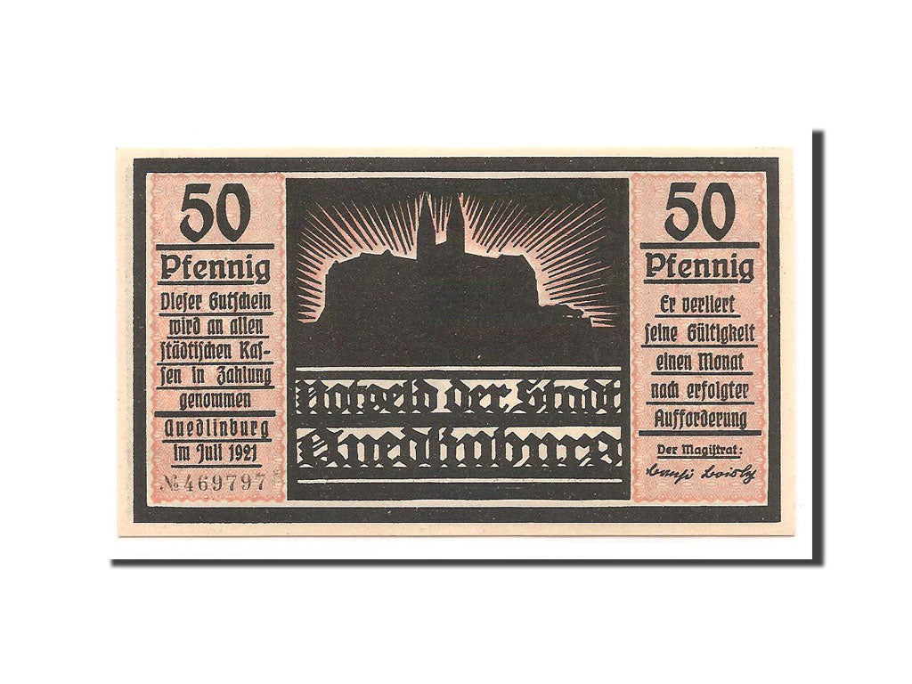Banknote, Germany, Quedlinburg Stadt, 50 Pfennig, 1921, UNC(65-70), Mehl:1087.4