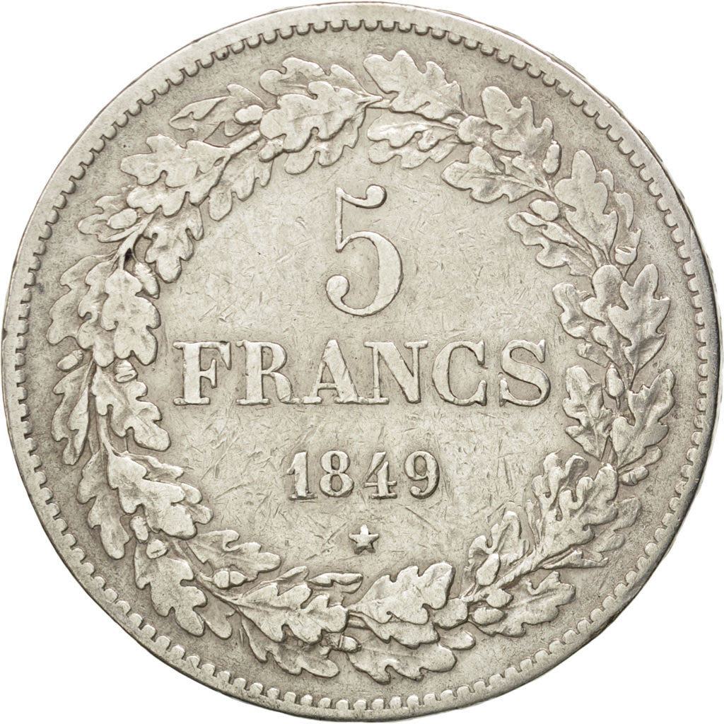 Coin, Belgium, Leopold I, 5 Francs, 5 Frank, 1849, VF(30-35), Silver, KM:3.2