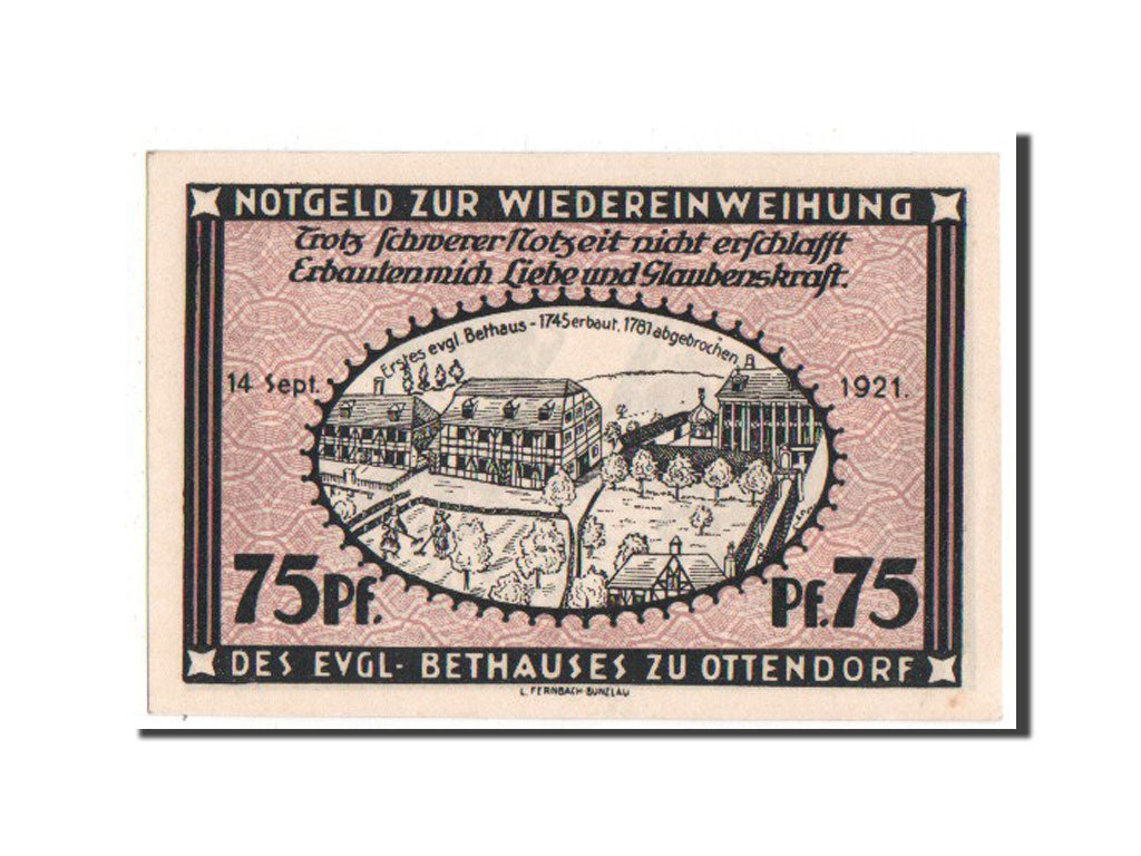 Banknote, Germany, Otterndorf a. Elbe Stadt, 75 Pfennig, 1921, UNC(65-70)