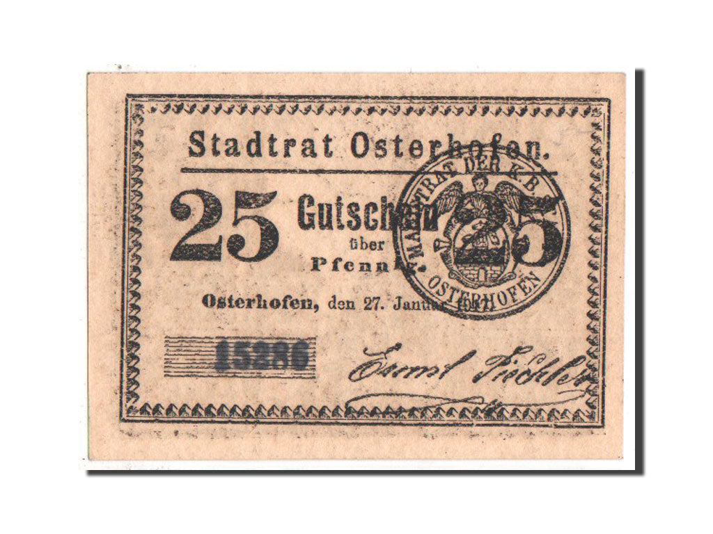 Billet, Allemagne, Bayern, 25 Pfennig, 1917, SUP, Mehl:1034.1a