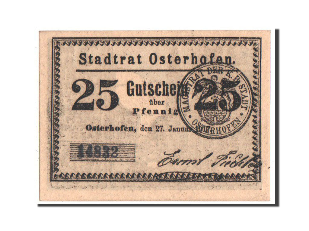 Banconote, Germania, Bayern, 25 Pfennig, 1917, SPL-, Mehl:1034.1a