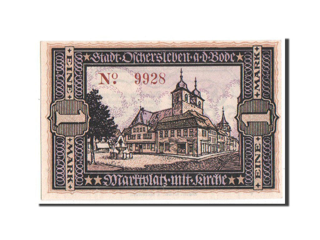 Germany, Oschersleben a.Bode Stadt, 1 Mark, 1920, UNC(63), 9928, Mehl #1028.2