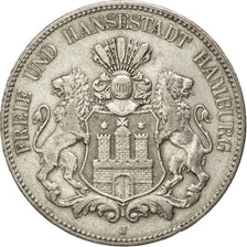 Stati tedeschi, HAMBURG, 5 Mark, 1904, Hamburg, BB, Argento, KM:610