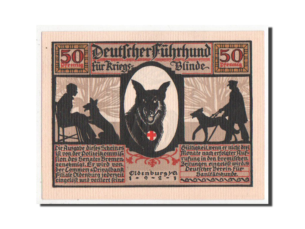 Germany, Oldenburg, 50 Pfennig, 1921, UNC(65-70), Mehl #1016.1d