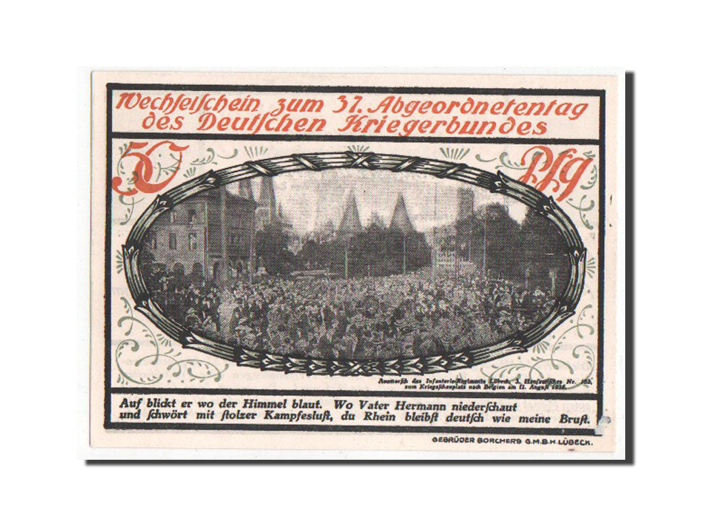 Banknote, Germany, Lübeck, 50 Pfennig, 1921, UNC(63), Mehl:825.1
