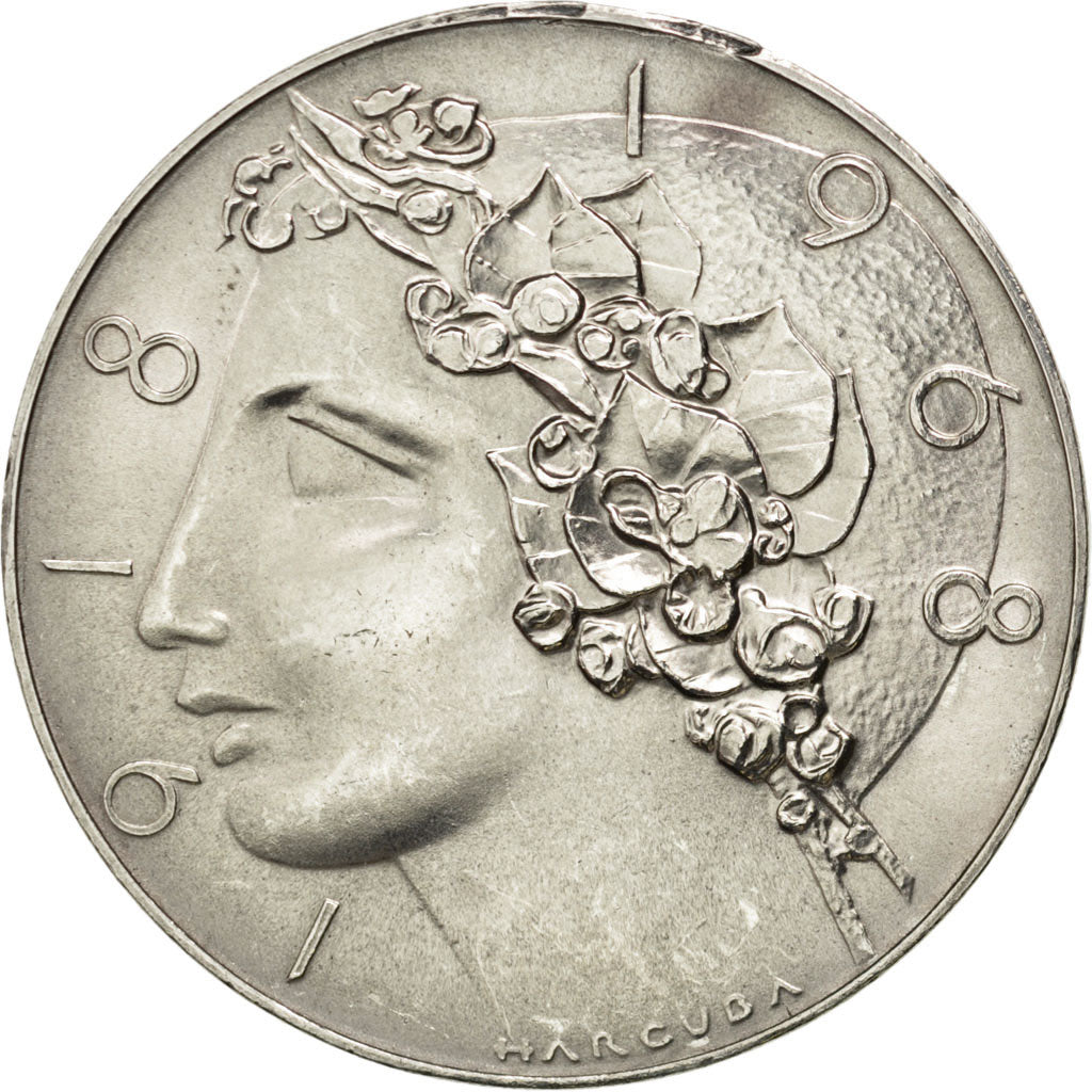 Cecoslovacchia, 50 Korun, 1968, SPL, Argento, KM:65
