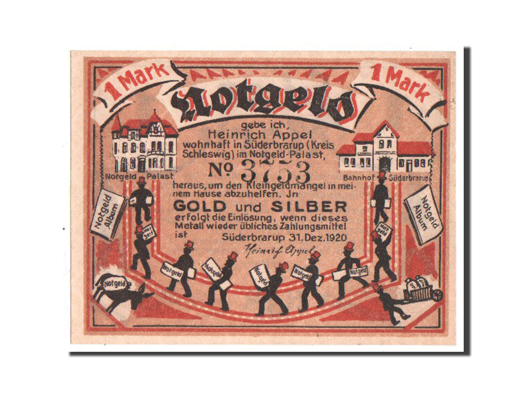 Germany, Suderbrarup, 1 Mark, 1920, UNC(63), 3753, Mehl #1293.1