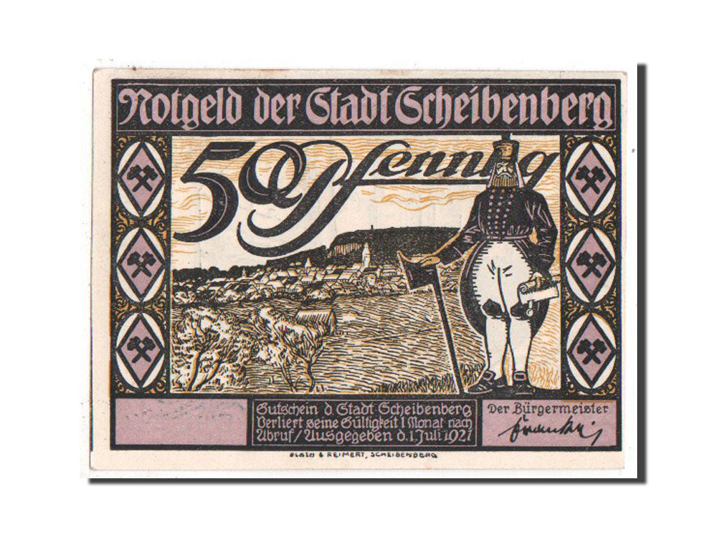 Banknote, Germany, Scheibenberg Stadt, 50 Pfennig, 1921, UNC(63), Mehl:1175.1b