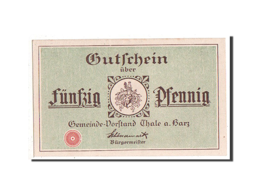 Banknote, Germany, Thale a.Harz Stadt, 50 Pfennig, 1921, UNC(64), Mehl:1320.3a