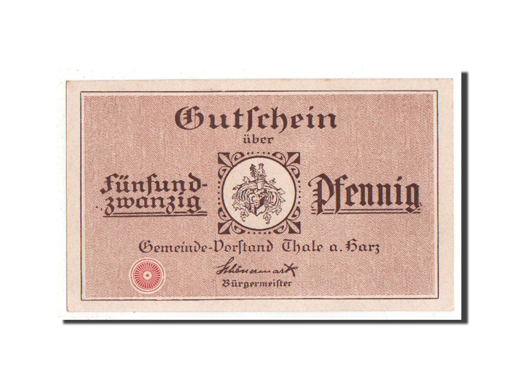 Banknote, Germany, Thale a.Harz Stadt, 25 Pfennig, 1921, UNC(64), Mehl:1320.3a