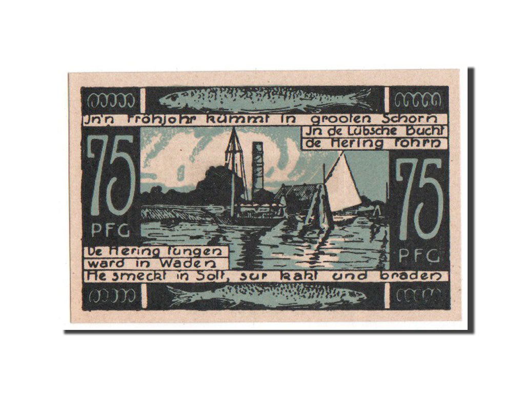 Banknote, Germany, Lübeck, 75 Pfennig, 1922, UNC(65-70), Mehl:1336.1a
