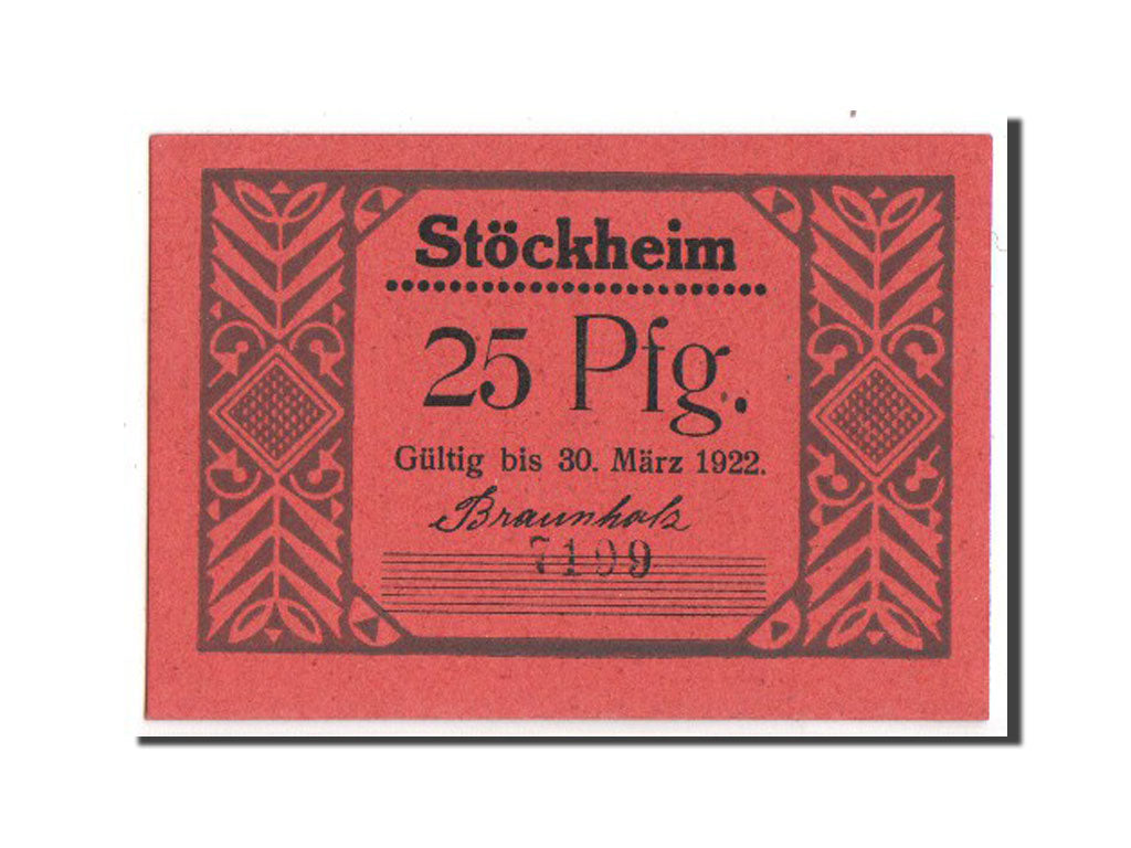 Banknote, Germany, Stockheim Gemeinde, 25 Pfennig, 1922, UNC(65-70), Mehl:1272.2