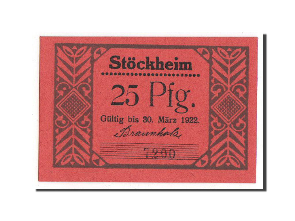 Banknote, Germany, Stockheim Gemeinde, 25 Pfennig, 1922, UNC(65-70), Mehl:1272.2