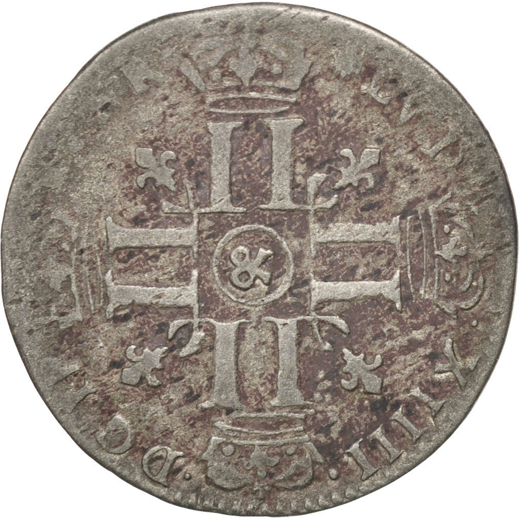 Monnaie, France, Louis XIV, Sol de 15 deniers ou quinzain, 15 Deniers, 1695