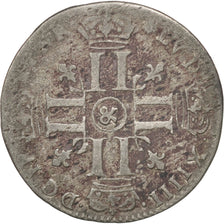 Monnaie, France, Louis XIV, Sol de 15 deniers ou quinzain, 15 Deniers, 1695