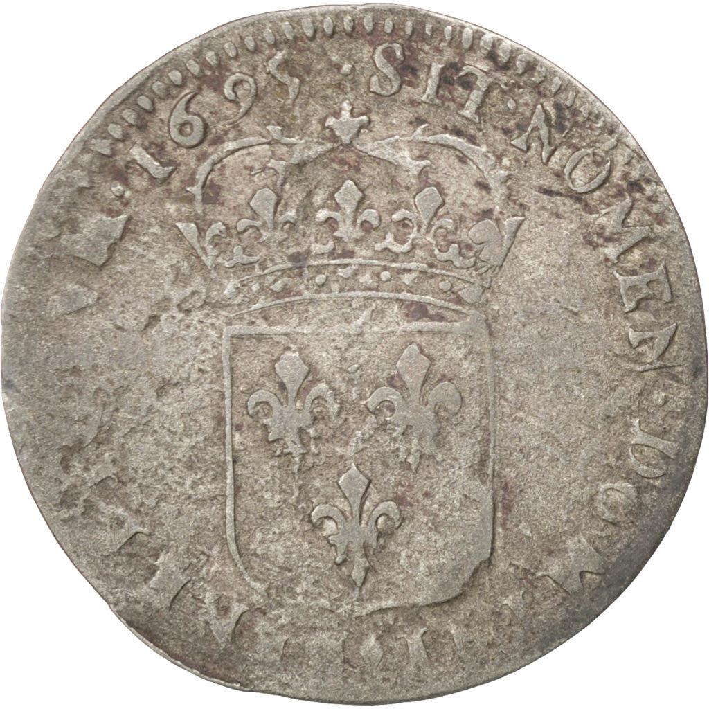 Monnaie, France, Louis XIV, Sol de 15 deniers ou quinzain, 15 Deniers, 1695