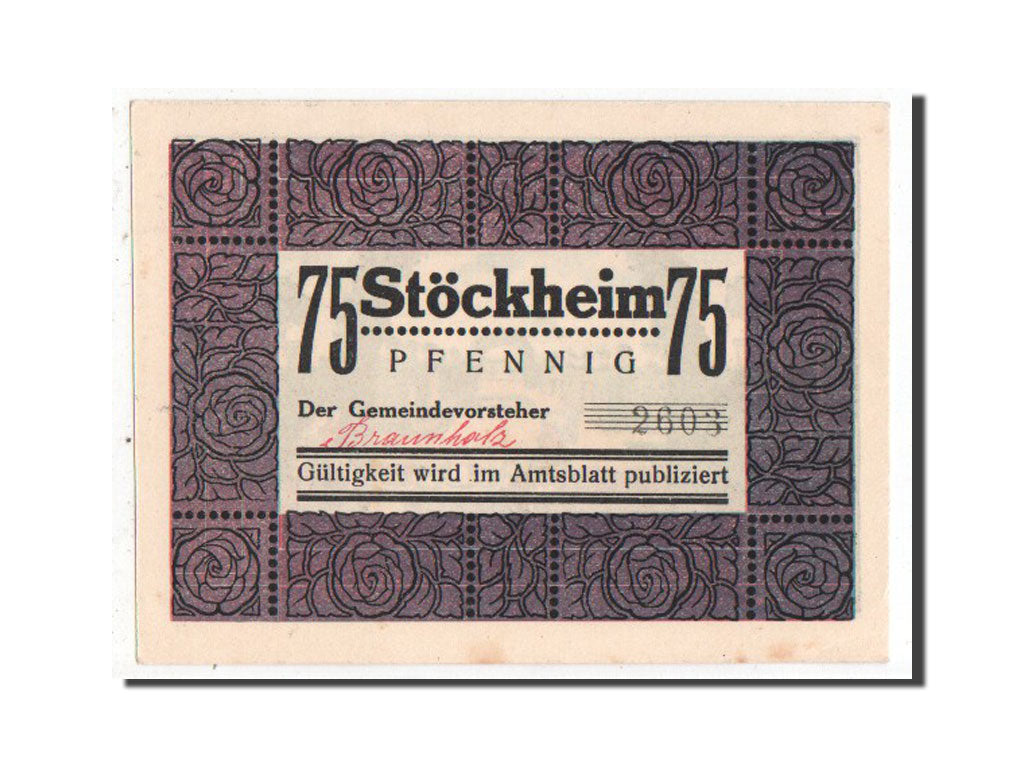 Banknote, Germany, Stockheim Gemeinde, 75 Pfennig, 1922, UNC(63), Mehl:1272.3b
