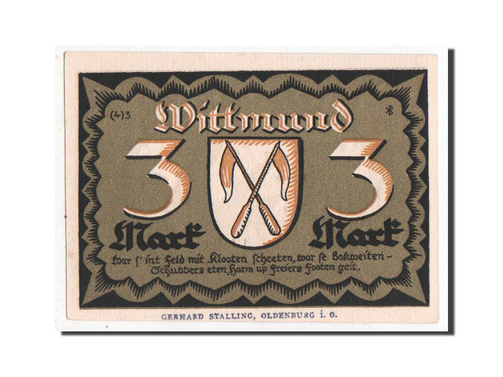 Germany, Hannover, 3 Mark, 1922, UNC(63), Mehl #1447.2