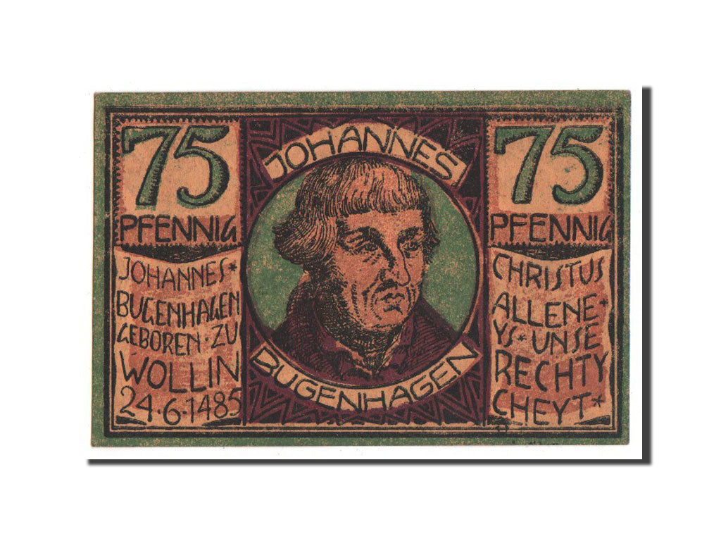 Germany, Pommern, 75 Pfennig, 1921, AU(55-58), Mehl #1453.1