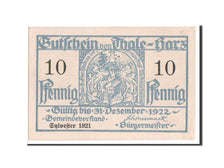Billet, Allemagne, Thale a.Harz Stadt, 10 Pfennig, 1921, SPL, Mehl:1320.22