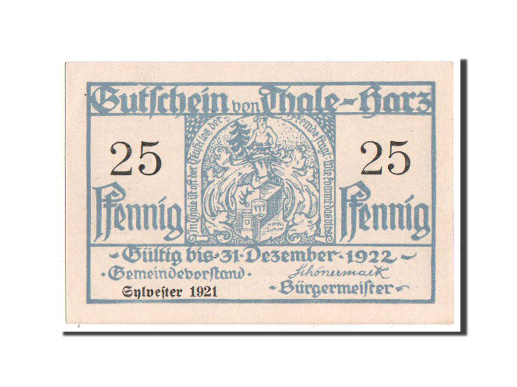 Germany, Thale a.Harz Stadt, 25 Pfennig, 1921, UNC(63), Mehl #1320.22