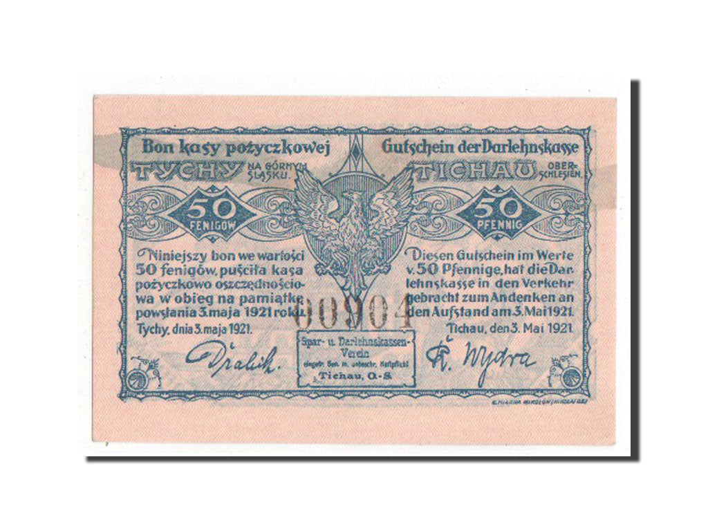 Germania, Polnisch Oberschlesien, 50 Pfennig, 1921, SPL, Mehl:1322.1a