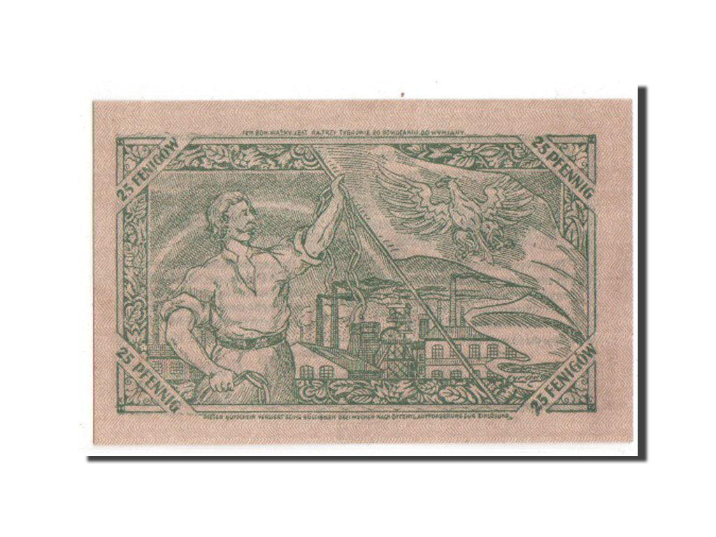 Germany, Polnisch Oberschlesien, 25 Pfennig, 1921, UNC(63), 01909, Mehl #1322.1a