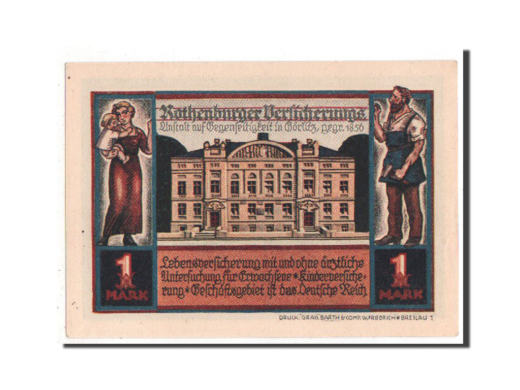 Germany, Rothenburg o.T. Stadt, 1 Mark, 1921, UNC(63), Mehl #1140.1