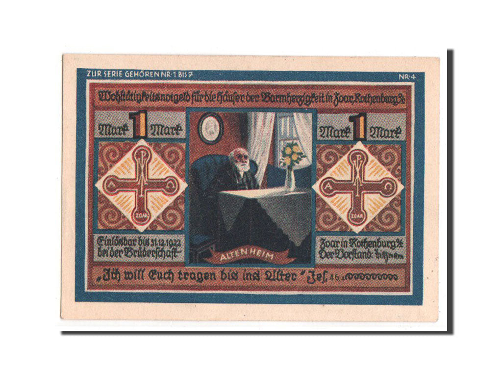 Germany, Rothenburg o.T. Stadt, 1 Mark, 1921, UNC(63), Mehl #1140.1