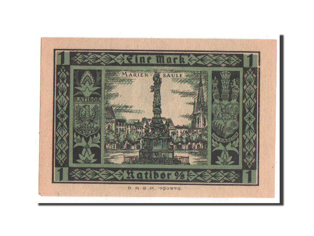 Banknote, Germany, Ratibor Stadtsparkasse, 1 Mark, 1922, UNC(63), Mehl:1100.1c