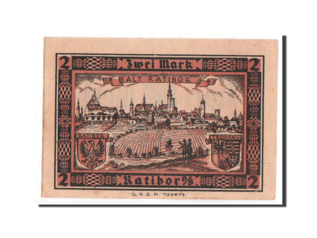Banknote, Germany, Ratibor Stadtsparkasse, 2 Mark, 1922, UNC(63), Mehl:1100.1c