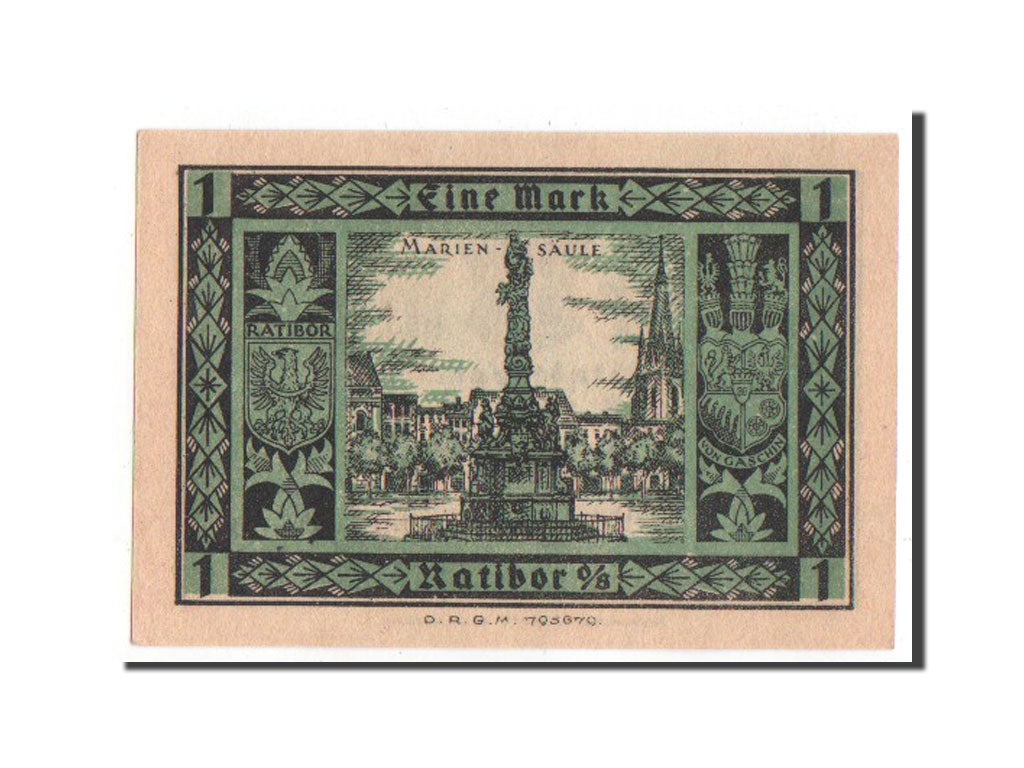 Germany, Ratibor Stadtsparkasse, 1 Mark, 1922, UNC(63), 038631, Mehl #1100.1b