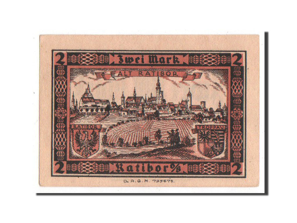Banknote, Germany, Ratibor Stadtsparkasse, 2 Mark, 1922, UNC(63), Mehl:1100.1b