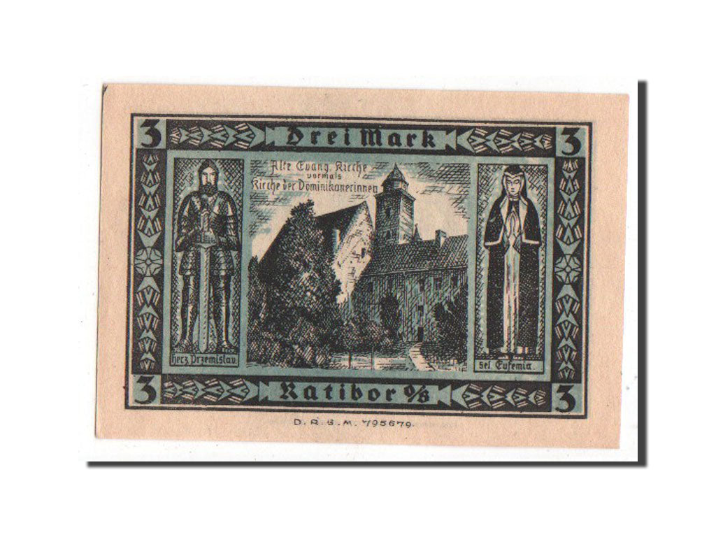 Germany, Ratibor Stadtsparkasse, 3 Mark, 1922, UNC(63), 038779, Mehl #1100.1b