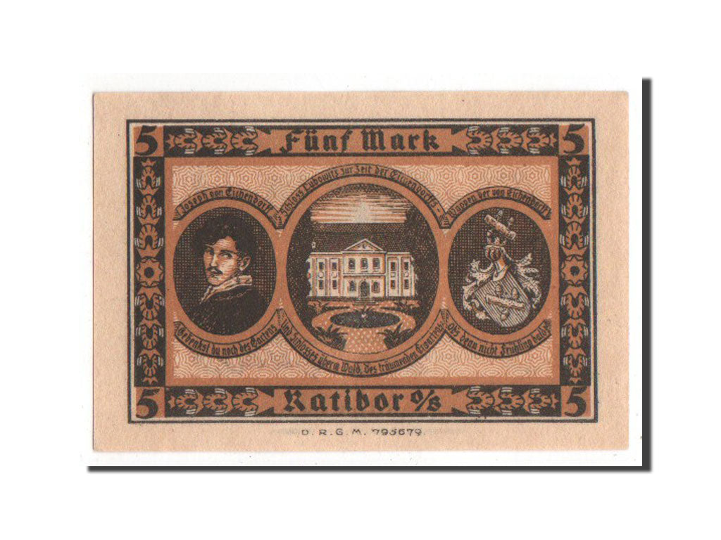 Banknote, Germany, Ratibor Stadtsparkasse, 5 Mark, 1922, UNC(63), Mehl:1100.1b