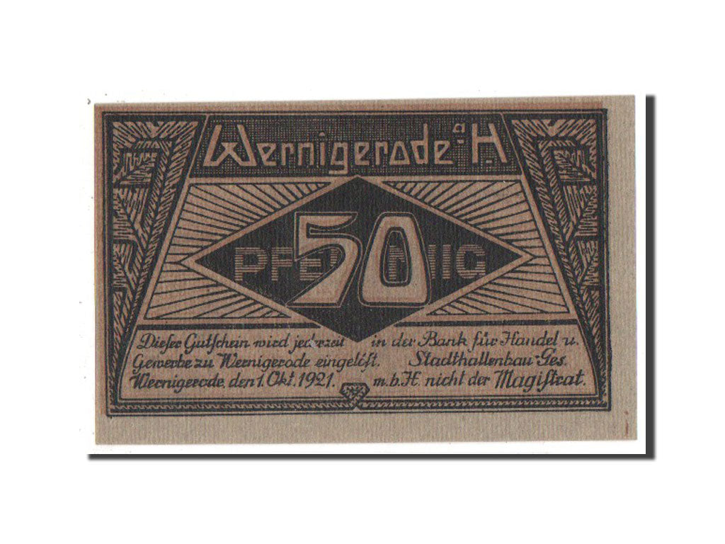 Banknote, Germany, Wernigerode Stadt, 50 Pfennig, 1921, UNC(63), Mehl:1408.1