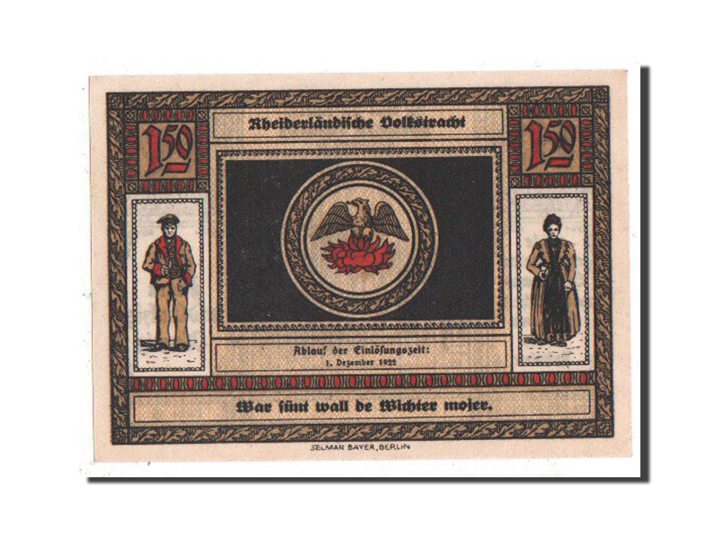 Biljet, Duitsland, Weener a.d. Ems Flecken, 1.5 Mark, 1922, SPL, Mehl:1389.1b