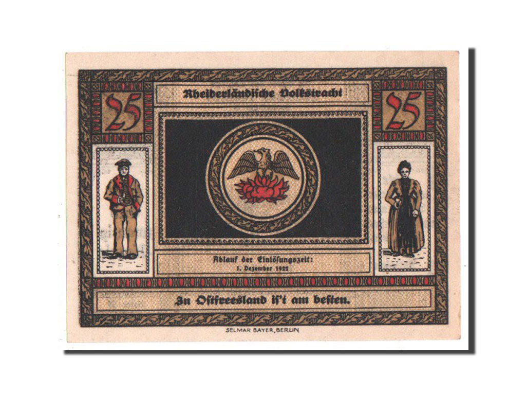 Banknote, Germany, Weener a.d. Ems Flecken, 25 Pfennig, 1922, UNC(63)