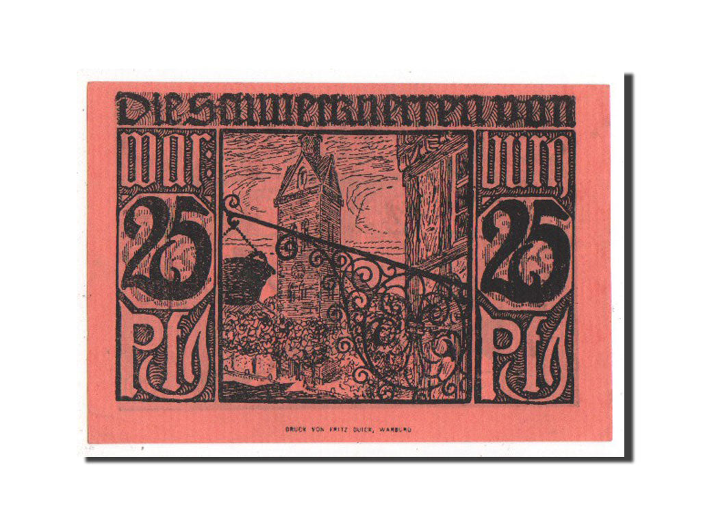 Germania, Warburg Stadt, 25 Pfennig, 1921, SPL-, Mehl:1376.1