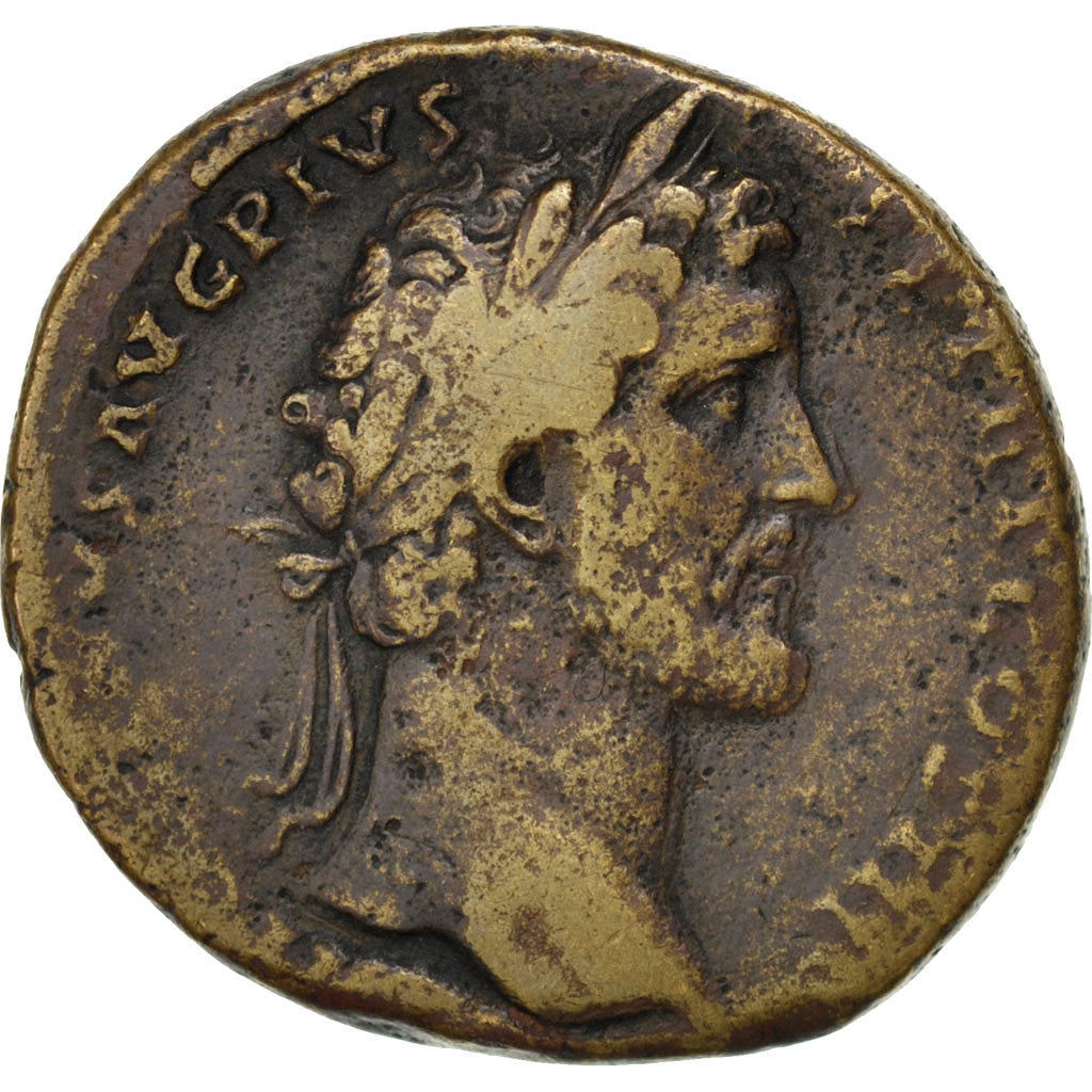Moneta, Antoninus Pius, Sesterzio, Roma, MB+, Bronzo, RIC:635a
